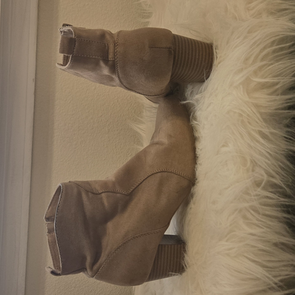 Tan Ankle Booties with Sleek Design